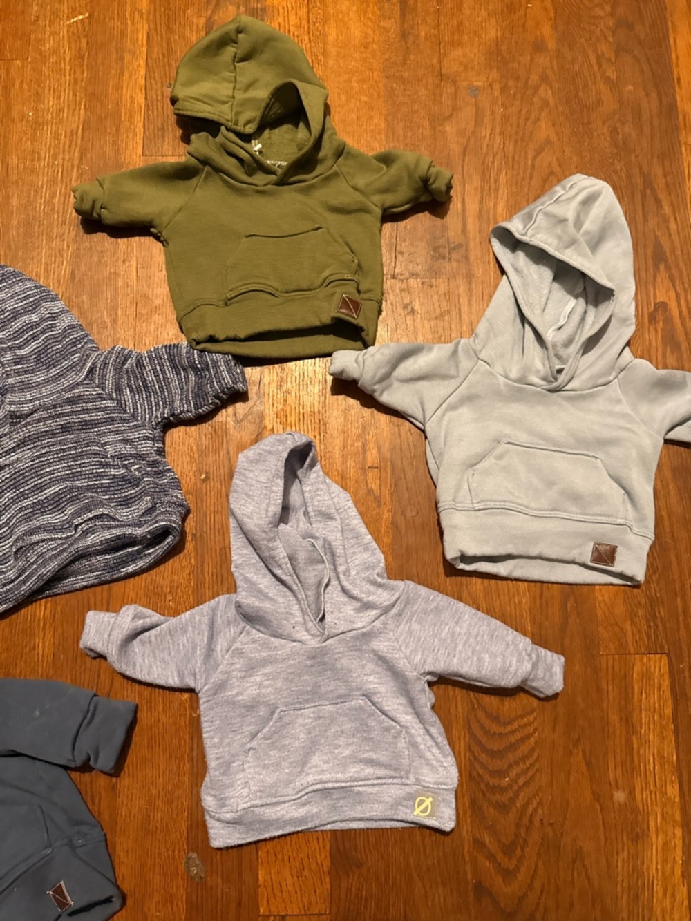 Hand made newborn hoodies